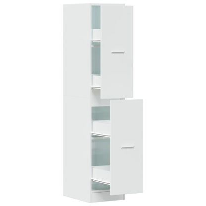 Armadietto da Farmacia Bianco Lucido 30x41x144,5 cm Truciolato