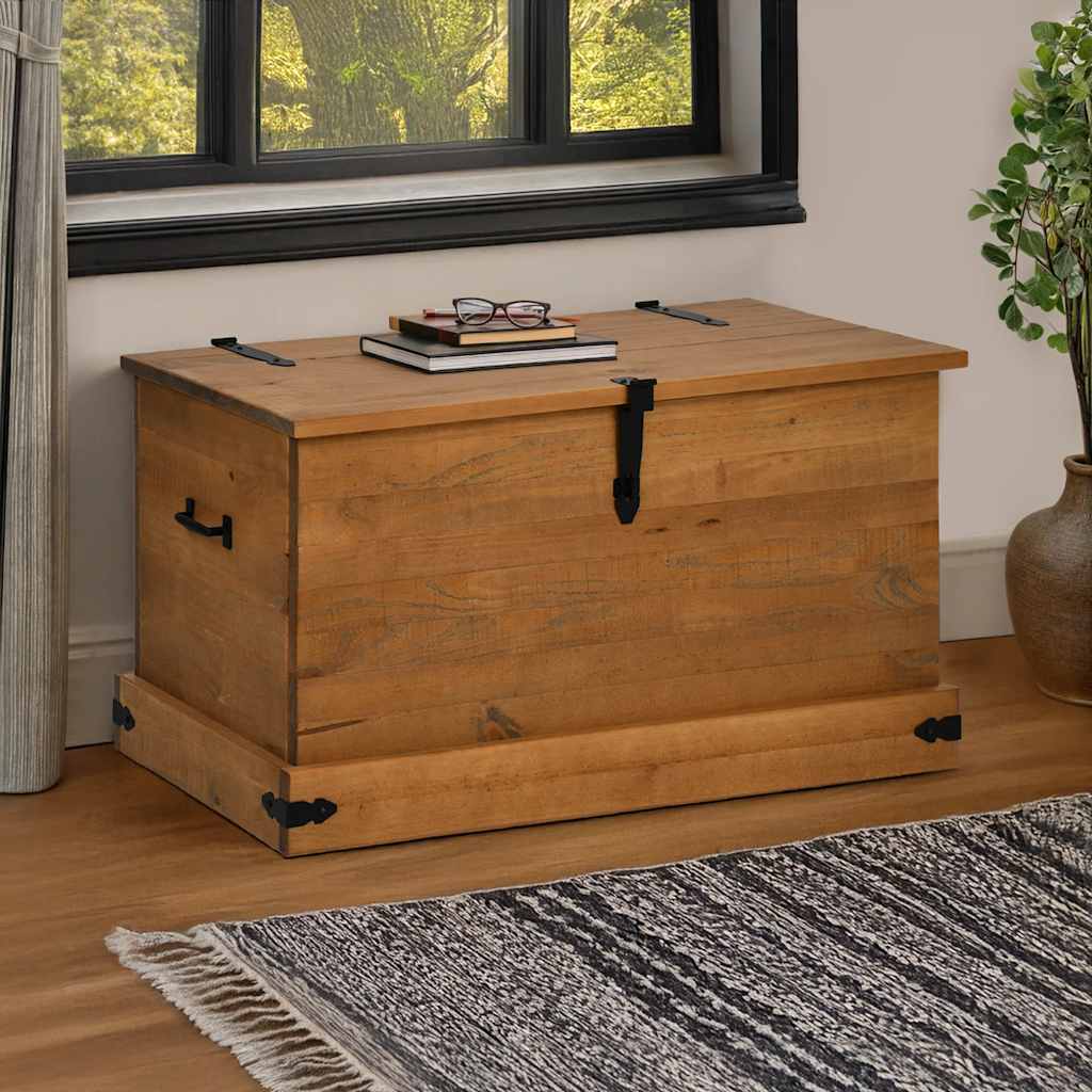 Cassapanca HALDEN 91x48x47 cm in Legno Massello di Pino
