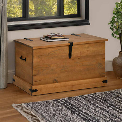 Cassapanca HALDEN 91x48x47 cm in Legno Massello di Pino