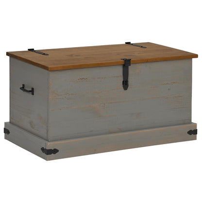 Cassapanca HALDEN Grigio 91x48x47 cm in Legno Massello di Pino