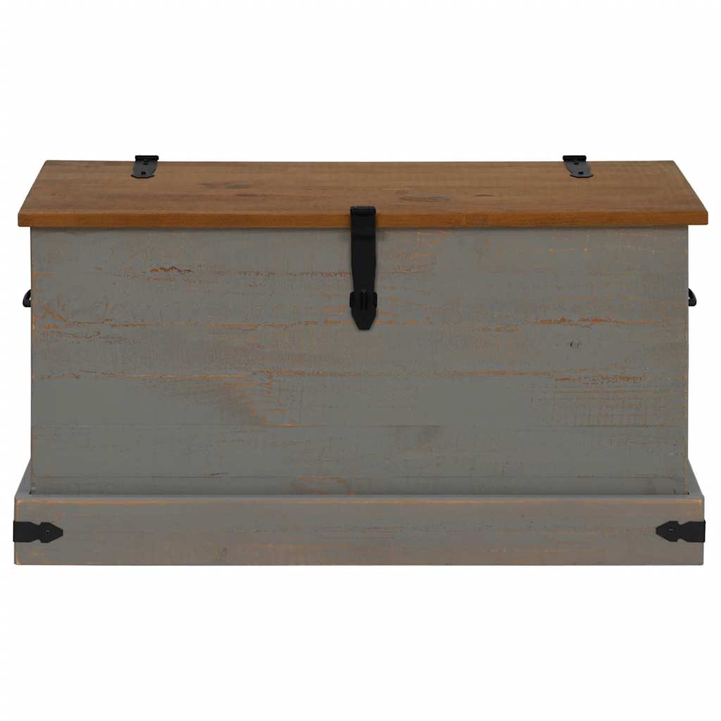 Cassapanca HALDEN Grigio 91x48x47 cm in Legno Massello di Pino