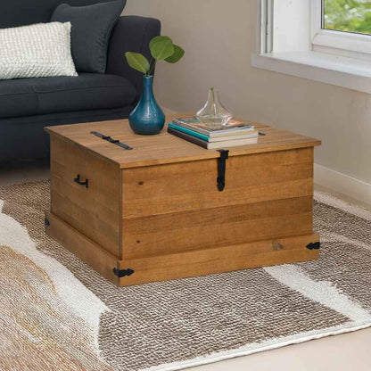 Cassapanca HALDEN 91x91x47 cm in Legno Massello di Pino