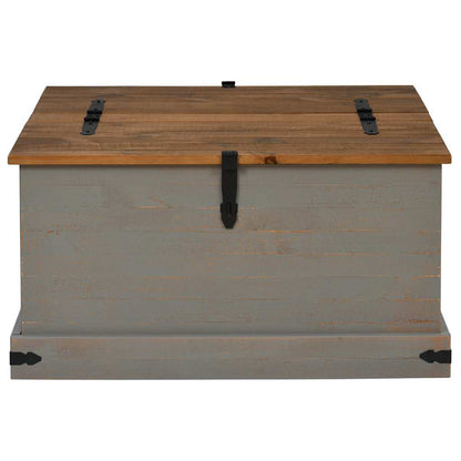 Cassapanca HALDEN Grigio 91x91x47 cm in Legno Massello di Pino