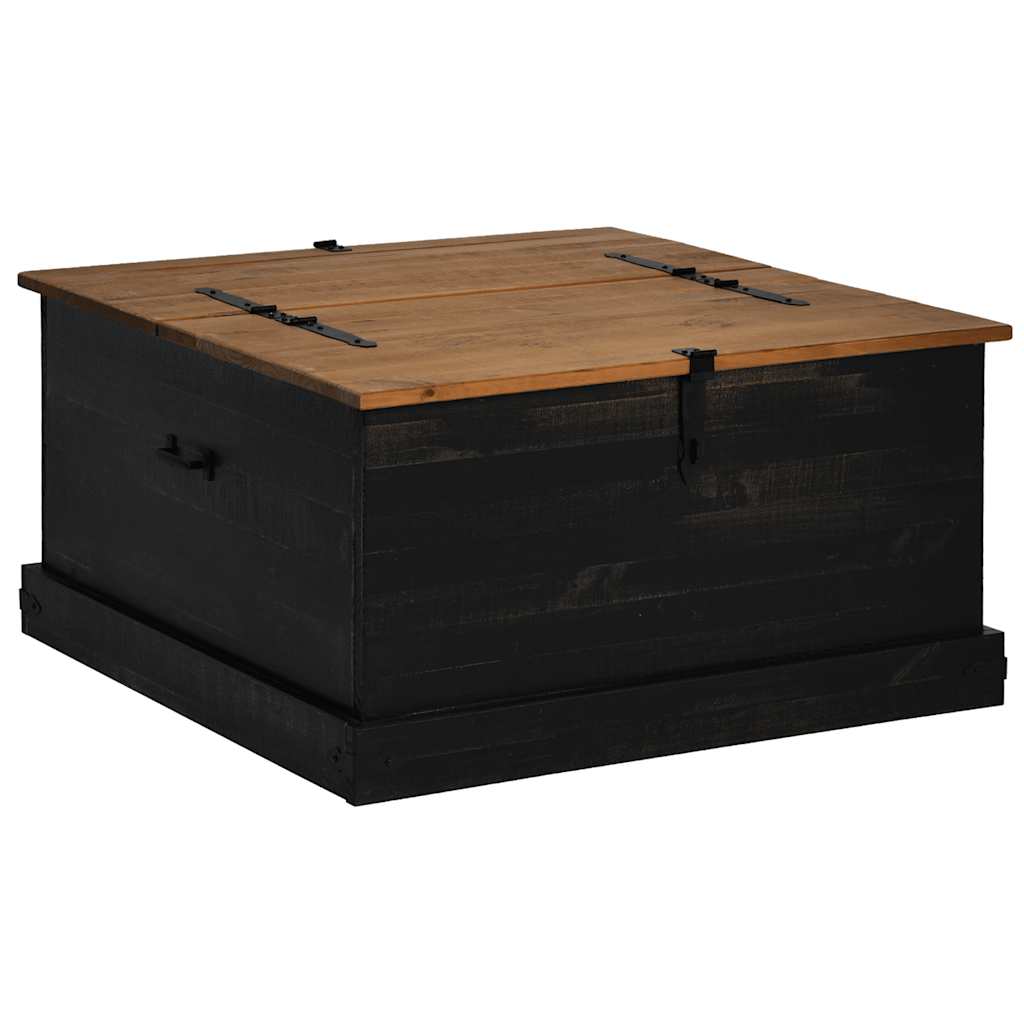 Cassapanca HALDEN Nero 91x91x47 cm in Legno Massello di Pino