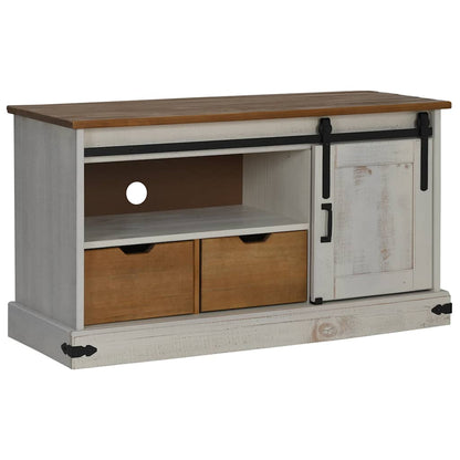 Mobile Porta TV HALDEN con Anta Scorrevole Bianco 110x40x60 cm
