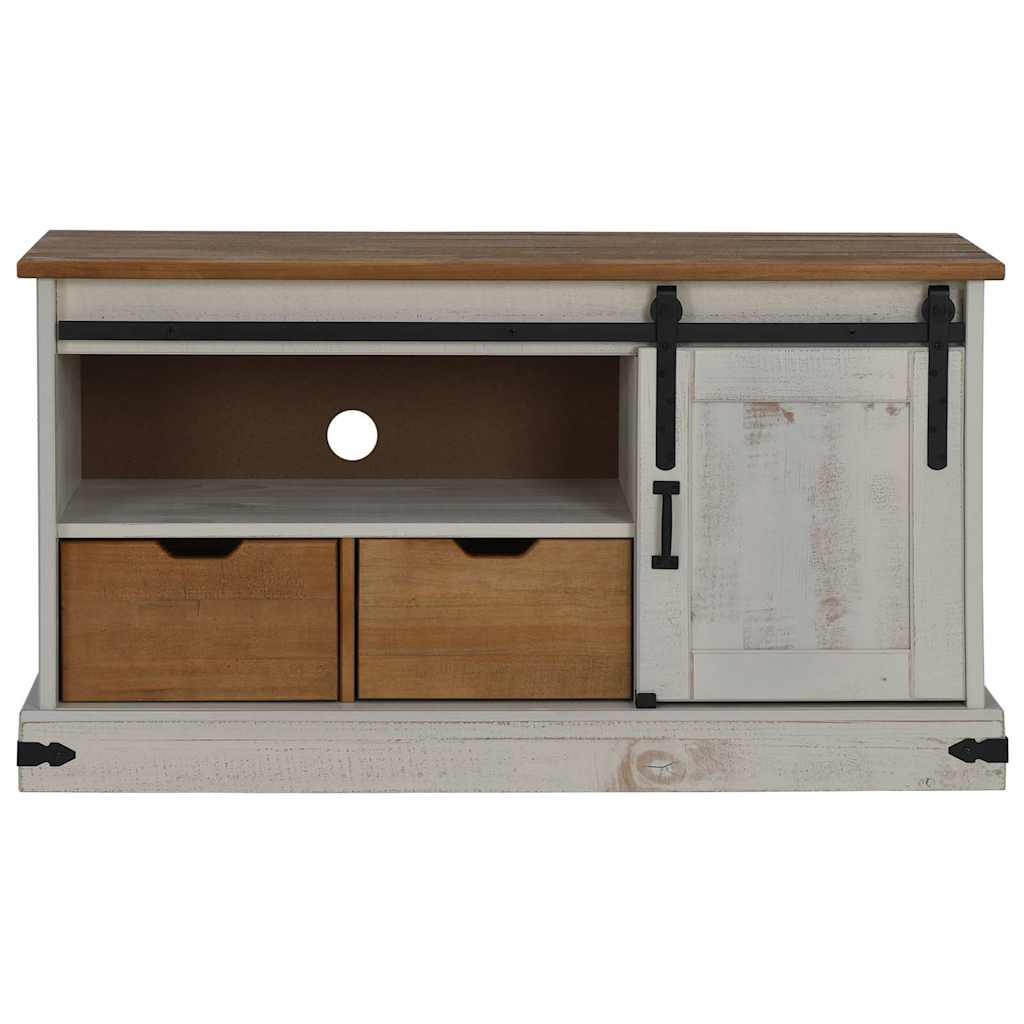 Mobile Porta TV HALDEN con Anta Scorrevole Bianco 110x40x60 cm