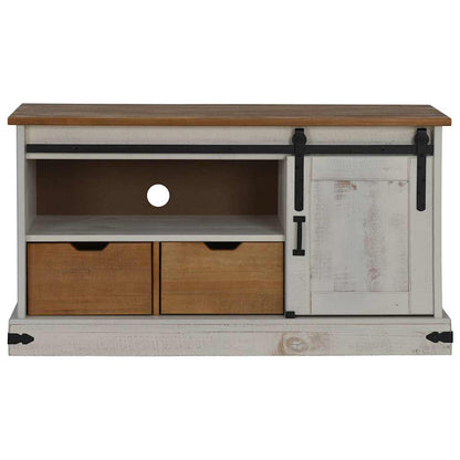 Mobile Porta TV HALDEN con Anta Scorrevole Bianco 110x40x60 cm