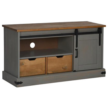 Mobile Porta TV HALDEN con Anta Scorrevole Grigio 110x40x60 cm
