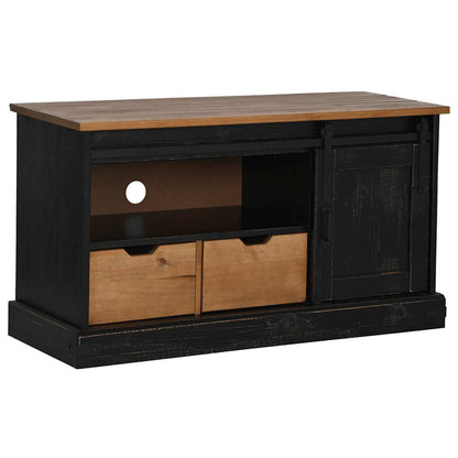 Mobile Porta TV HALDEN con Anta Scorrevole Nero 110x40x60 cm