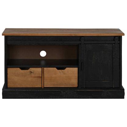 Mobile Porta TV HALDEN con Anta Scorrevole Nero 110x40x60 cm