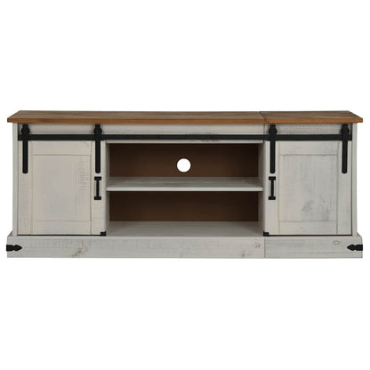 Mobile Porta TV HALDEN 2 Ante Scorrevoli Bianco 150x40x60 cm