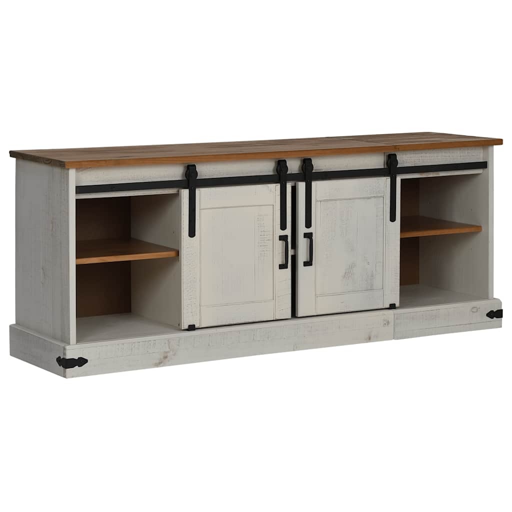 Mobile Porta TV HALDEN 2 Ante Scorrevoli Bianco 150x40x60 cm