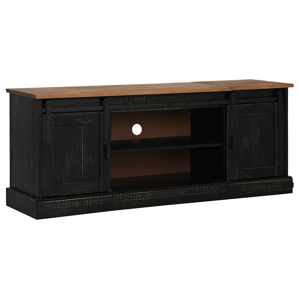 Mobile Porta TV HALDEN 2 Ante Scorrevoli Nero 150x40x60 cm