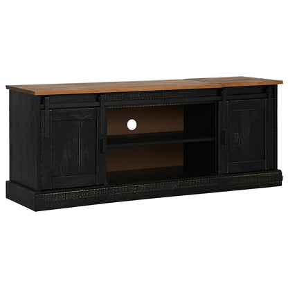 Mobile Porta TV HALDEN 2 Ante Scorrevoli Nero 150x40x60 cm