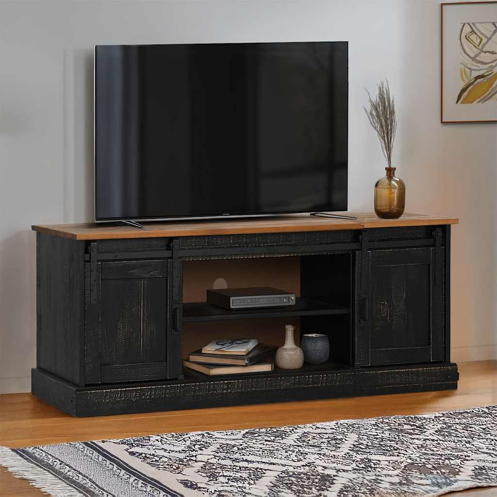 Mobile Porta TV HALDEN 2 Ante Scorrevoli Nero 150x40x60 cm