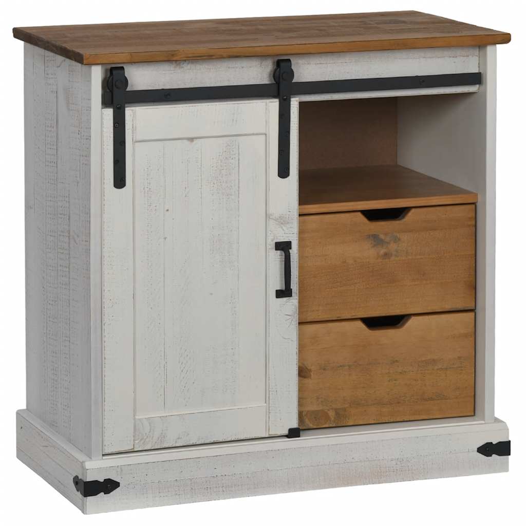 Credenza HALDEN con Anta Scorrevole 80x40x80 cm Legno Massello