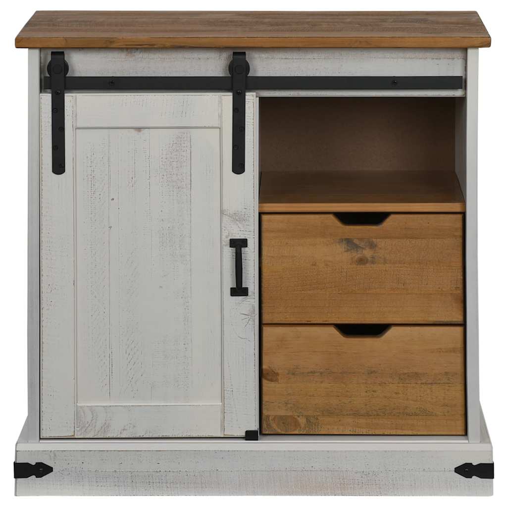 Credenza HALDEN con Anta Scorrevole 80x40x80 cm Legno Massello