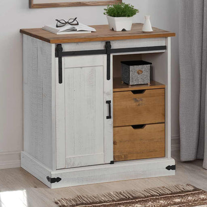 Credenza HALDEN con Anta Scorrevole 80x40x80 cm Legno Massello