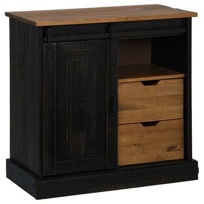 Credenza HALDEN con Anta Scorrevole 80x40x80 cm Legno Massello