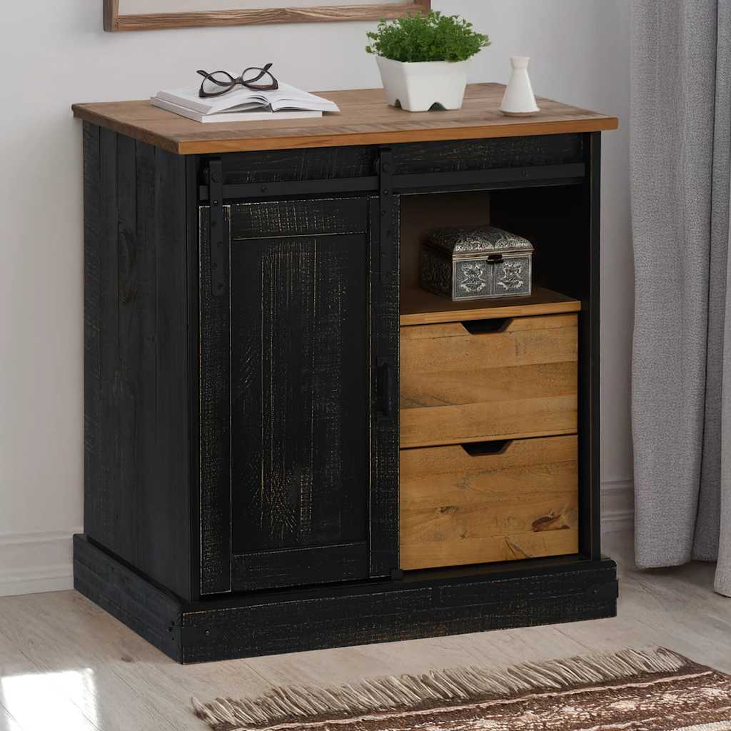 Credenza HALDEN con Anta Scorrevole 80x40x80 cm Legno Massello