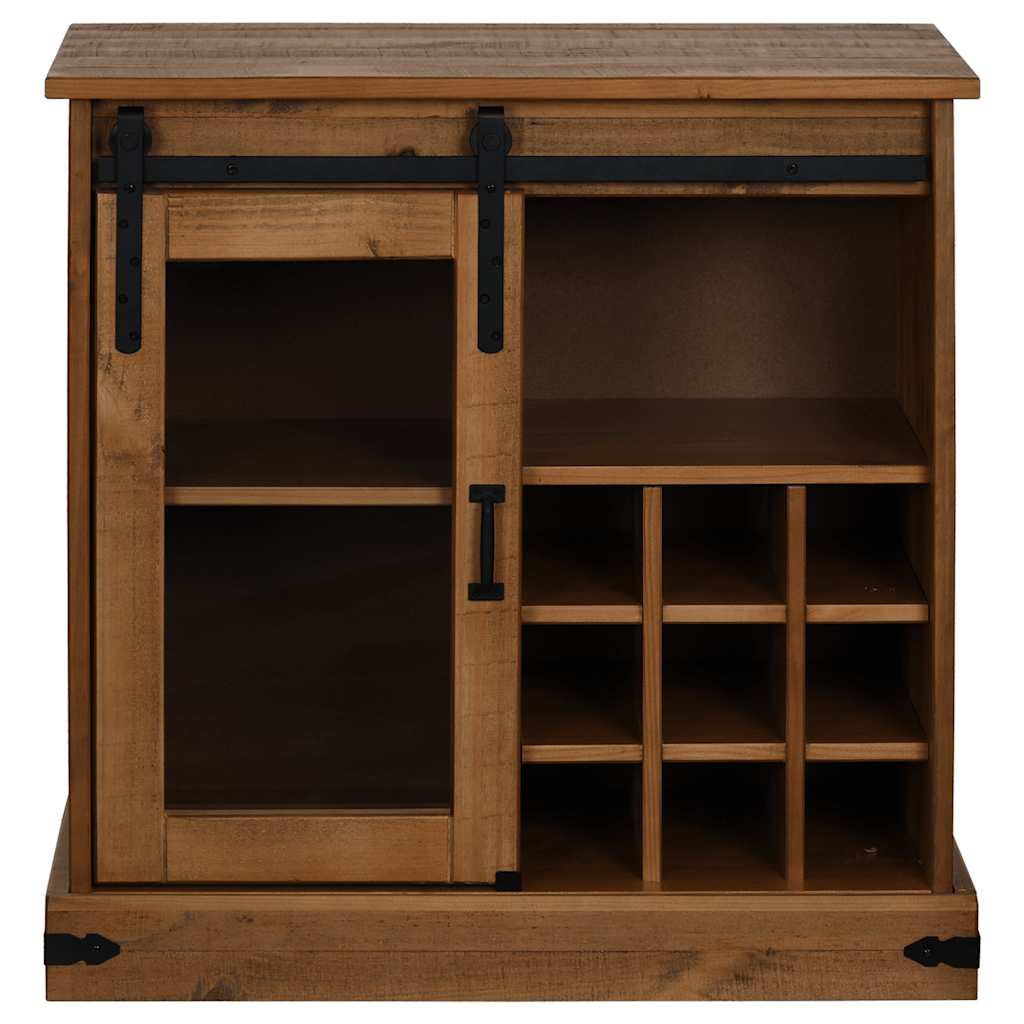 Credenza HALDEN con Anta Scorrevole 80x40x80 cm Legno Massello