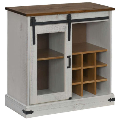 Credenza HALDEN con Anta Scorrevole 80x40x80 cm Legno Massello