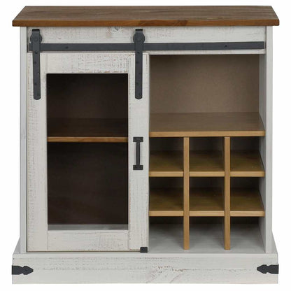 Credenza HALDEN con Anta Scorrevole 80x40x80 cm Legno Massello