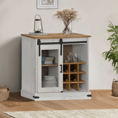 Credenza HALDEN con Anta Scorrevole 80x40x80 cm Legno Massello