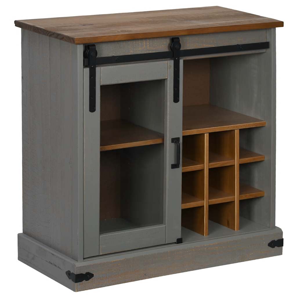 Credenza HALDEN con Anta Scorrevole 80x40x80 cm Legno Massello