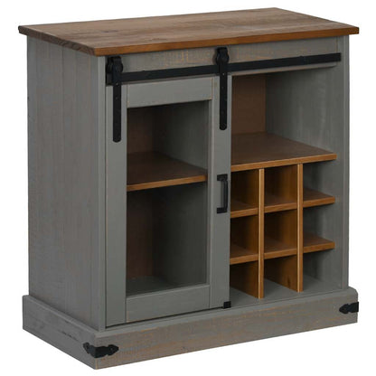 Credenza HALDEN con Anta Scorrevole 80x40x80 cm Legno Massello