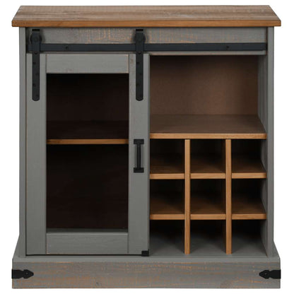 Credenza HALDEN con Anta Scorrevole 80x40x80 cm Legno Massello