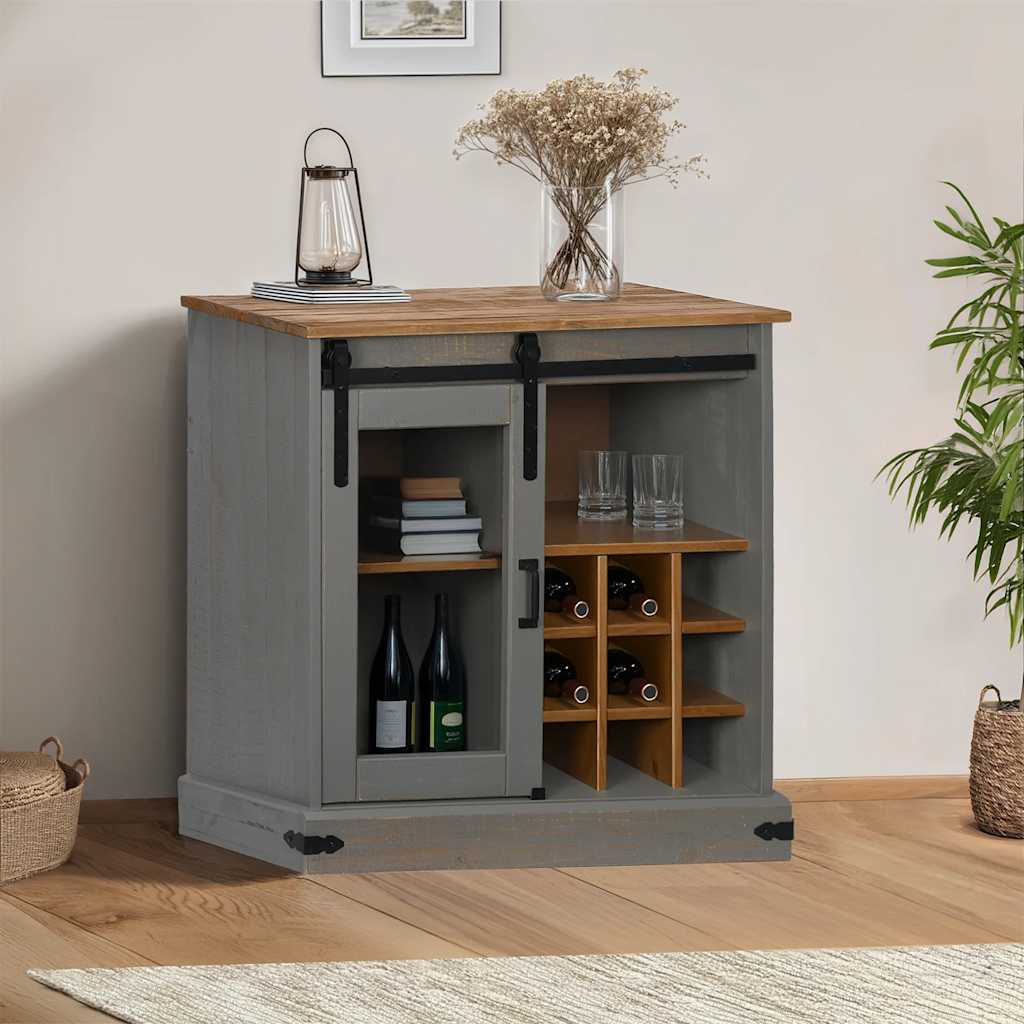 Credenza HALDEN con Anta Scorrevole 80x40x80 cm Legno Massello