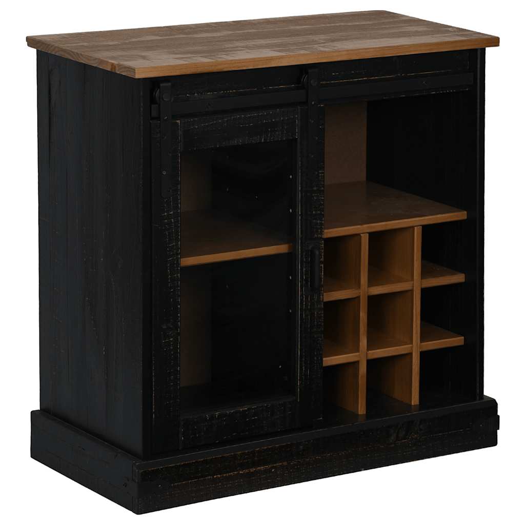 Credenza HALDEN con Anta Scorrevole 80x40x80 cm Legno Massello