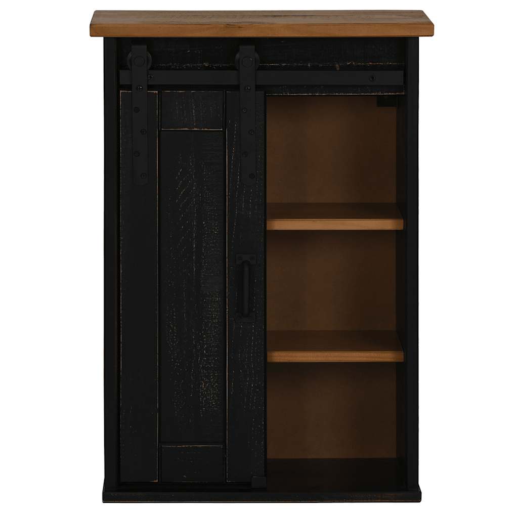 Pensile HALDEN con Anta Scorrevole Nero 49x22,5x70 cm in Pino