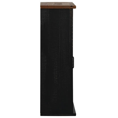 Pensile HALDEN con Anta Scorrevole Nero 49x22,5x70 cm in Pino