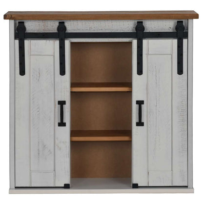Pensile HALDEN 2 Ante Scorrevoli Bianco 75x22,5x70 cm Pino