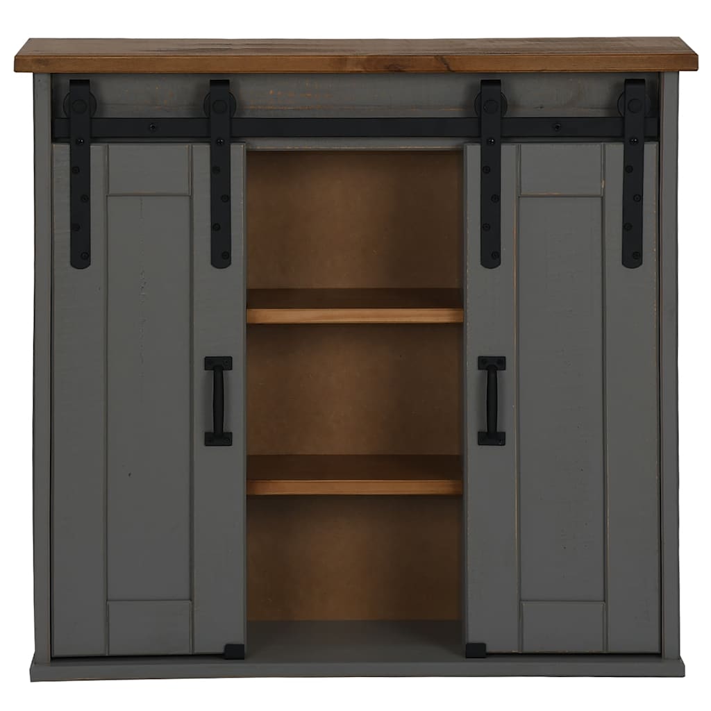 Pensile HALDEN 2 Ante Scorrevoli Grigio 75x22,5x70 cm Pino