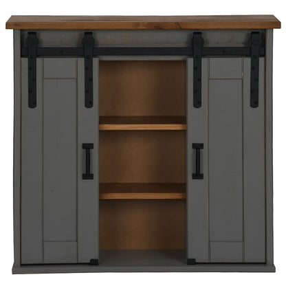 Pensile HALDEN 2 Ante Scorrevoli Grigio 75x22,5x70 cm Pino