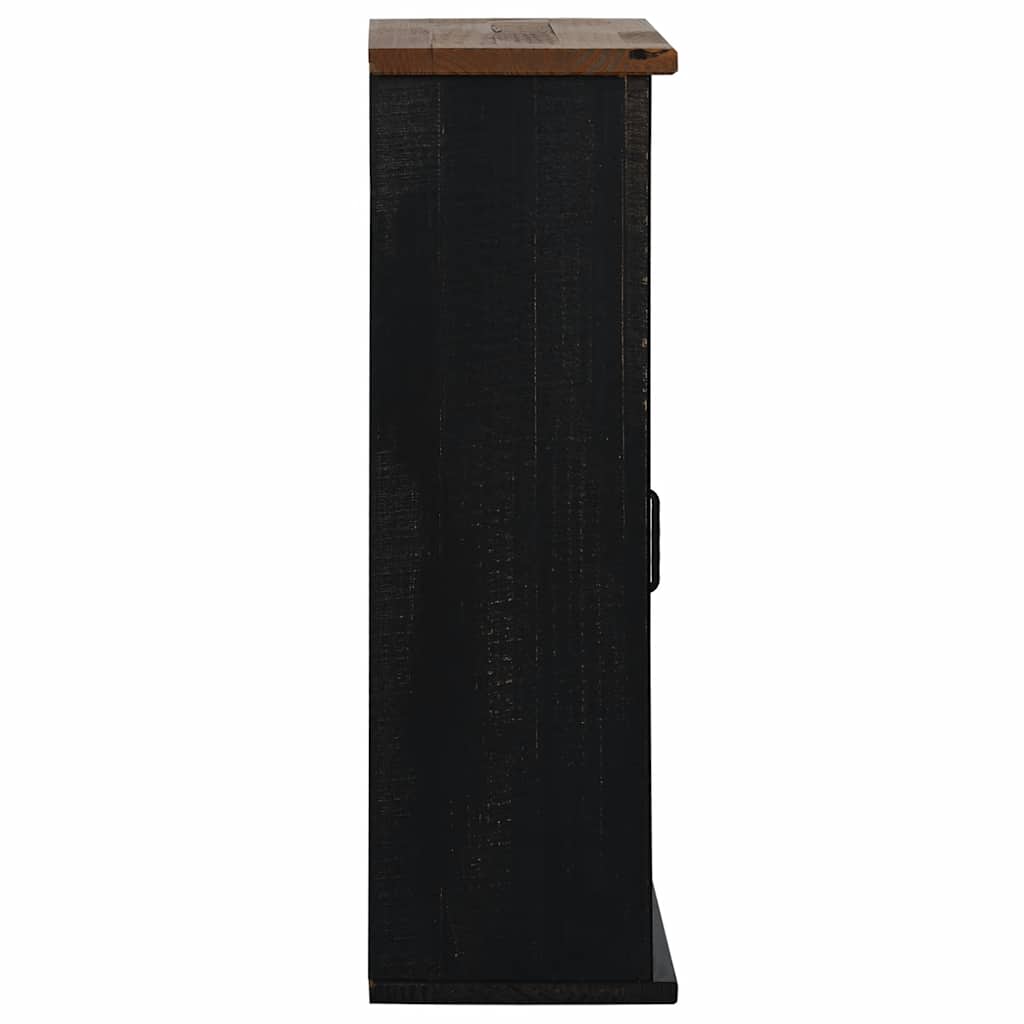 Pensile HALDEN 2 Ante Scorrevoli Nero 75x22,5x70 cm Pino