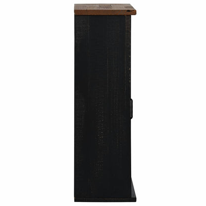 Pensile HALDEN 2 Ante Scorrevoli Nero 75x22,5x70 cm Pino
