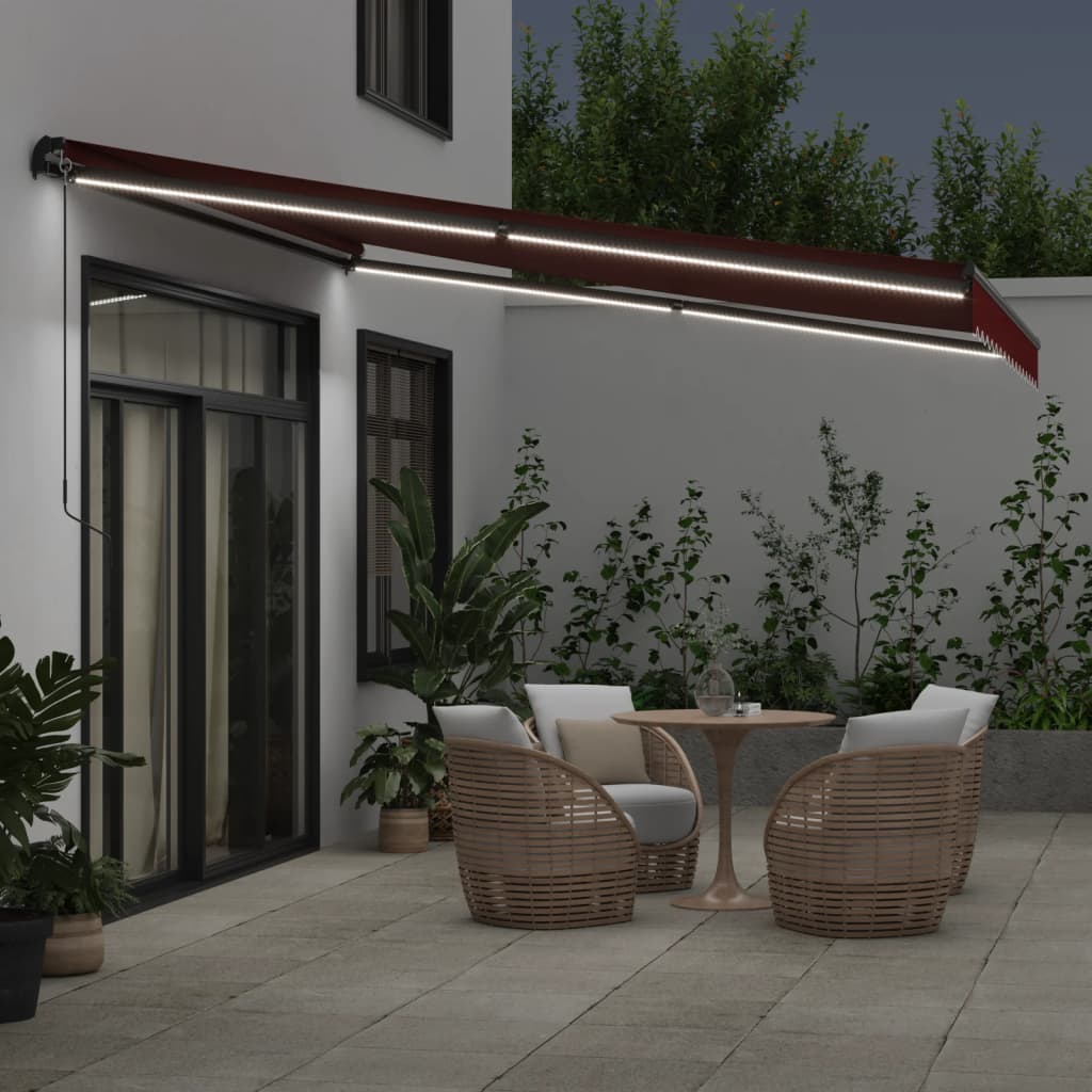 Tenda da Sole Retrattile Manuale con LED BordÃƒÂ² 400x300 cm
