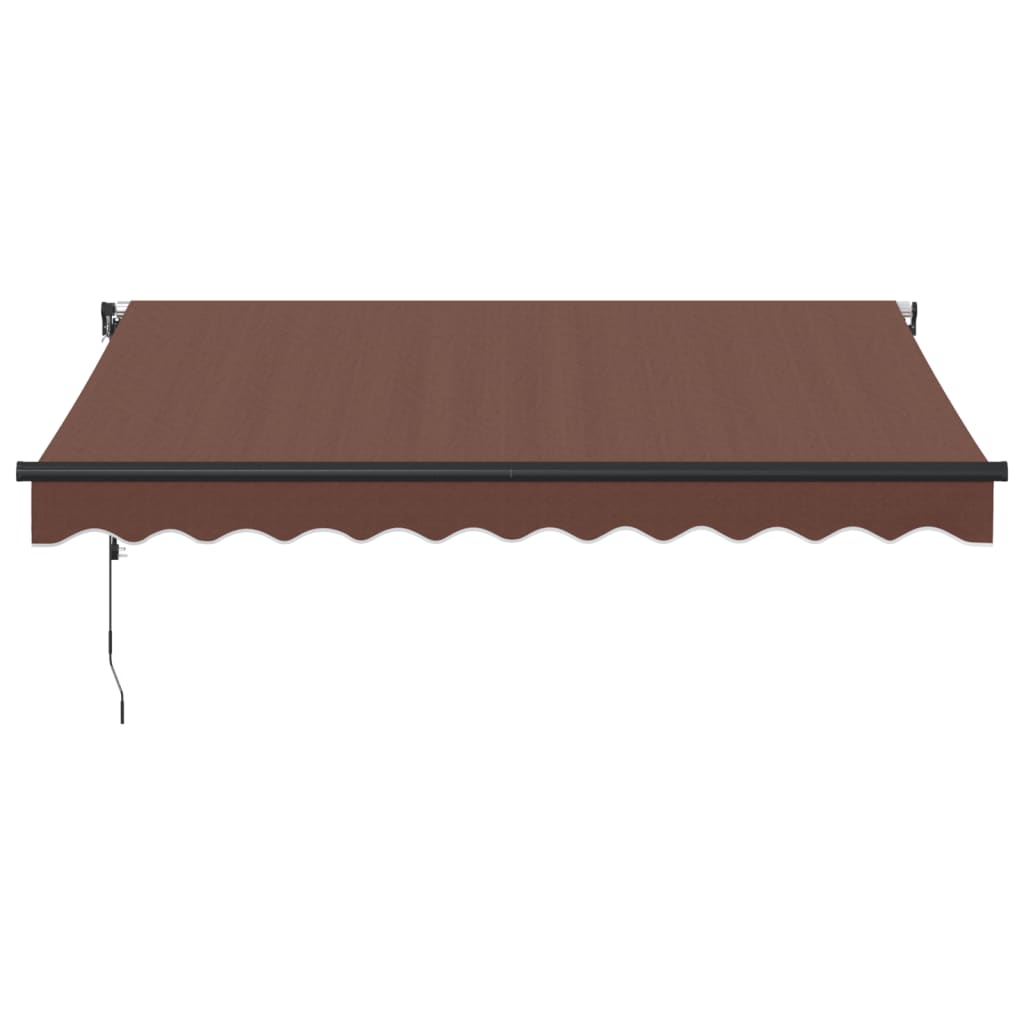 Tenda da Sole Retrattile Automatica con LED Marrone 300x250 cm