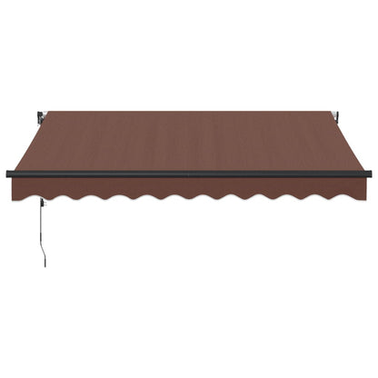 Tenda da Sole Retrattile Automatica con LED Marrone 300x250 cm