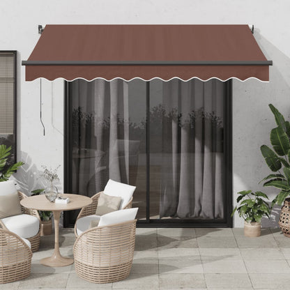 Tenda da Sole Retrattile Automatica con LED Marrone 300x250 cm