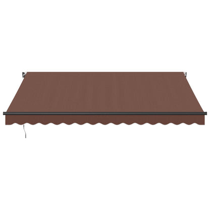 Tenda da Sole Retrattile Manuale con LED Marrone 400x300 cm