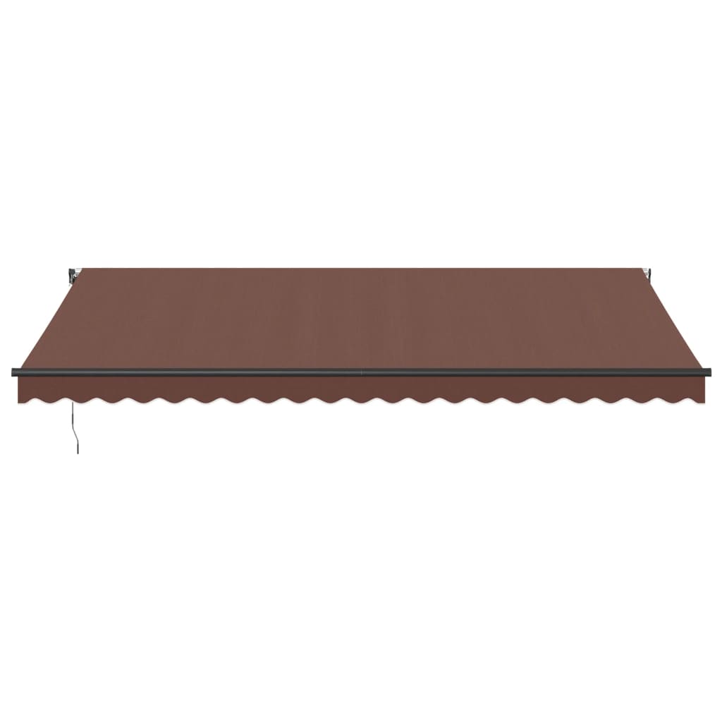 Tenda da Sole Retrattile Automatica con LED Marrone 500x300 cm
