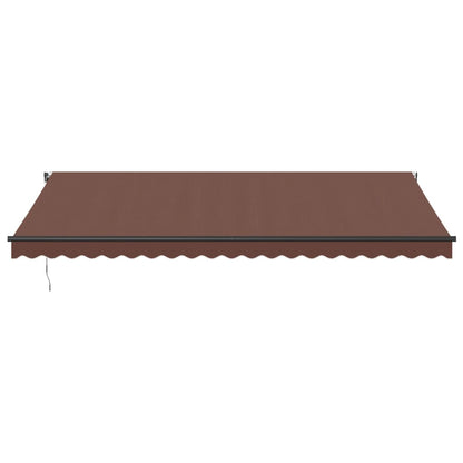 Tenda da Sole Retrattile Automatica con LED Marrone 500x300 cm