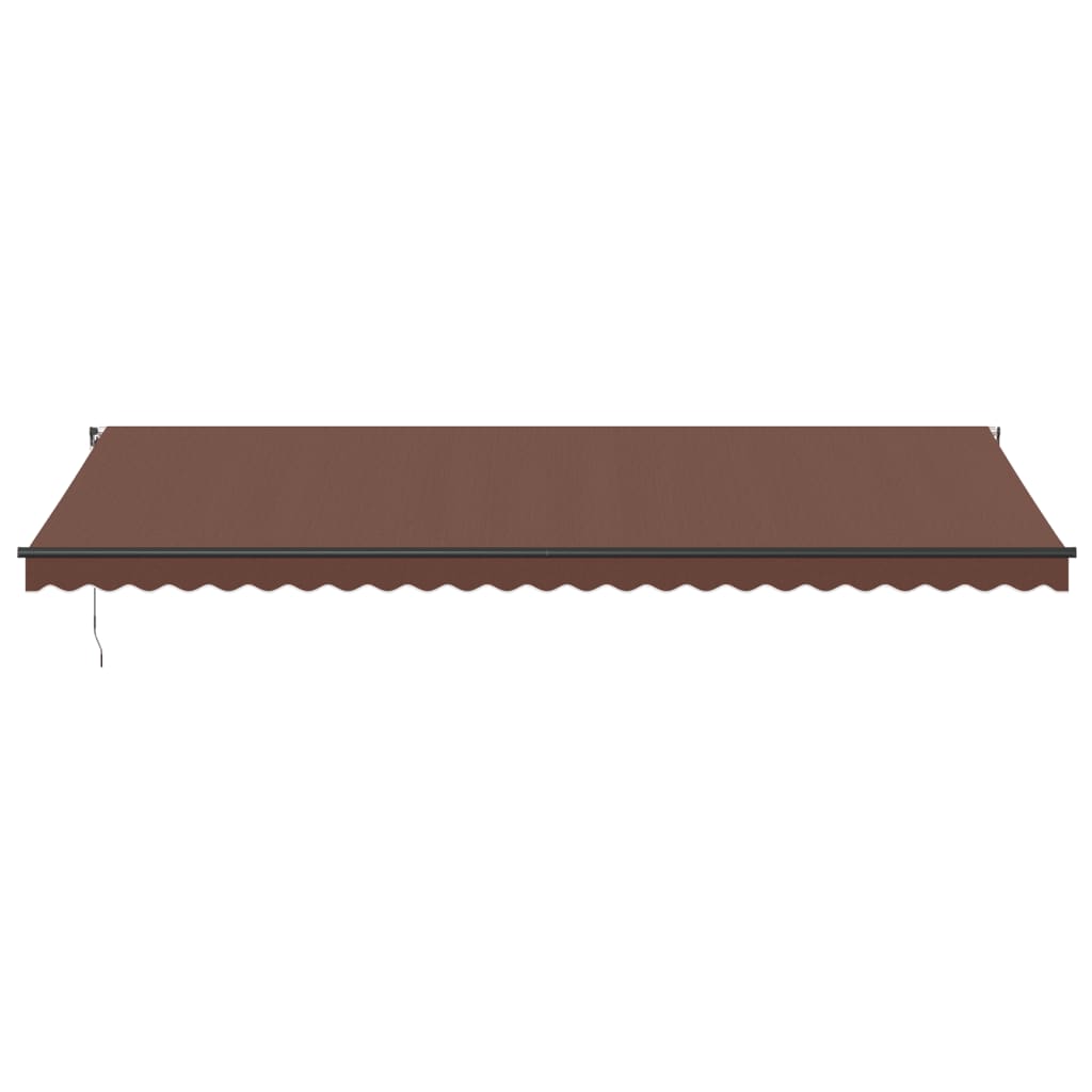 Tenda da Sole Retrattile Manuale con LED Marrone 600x300 cm