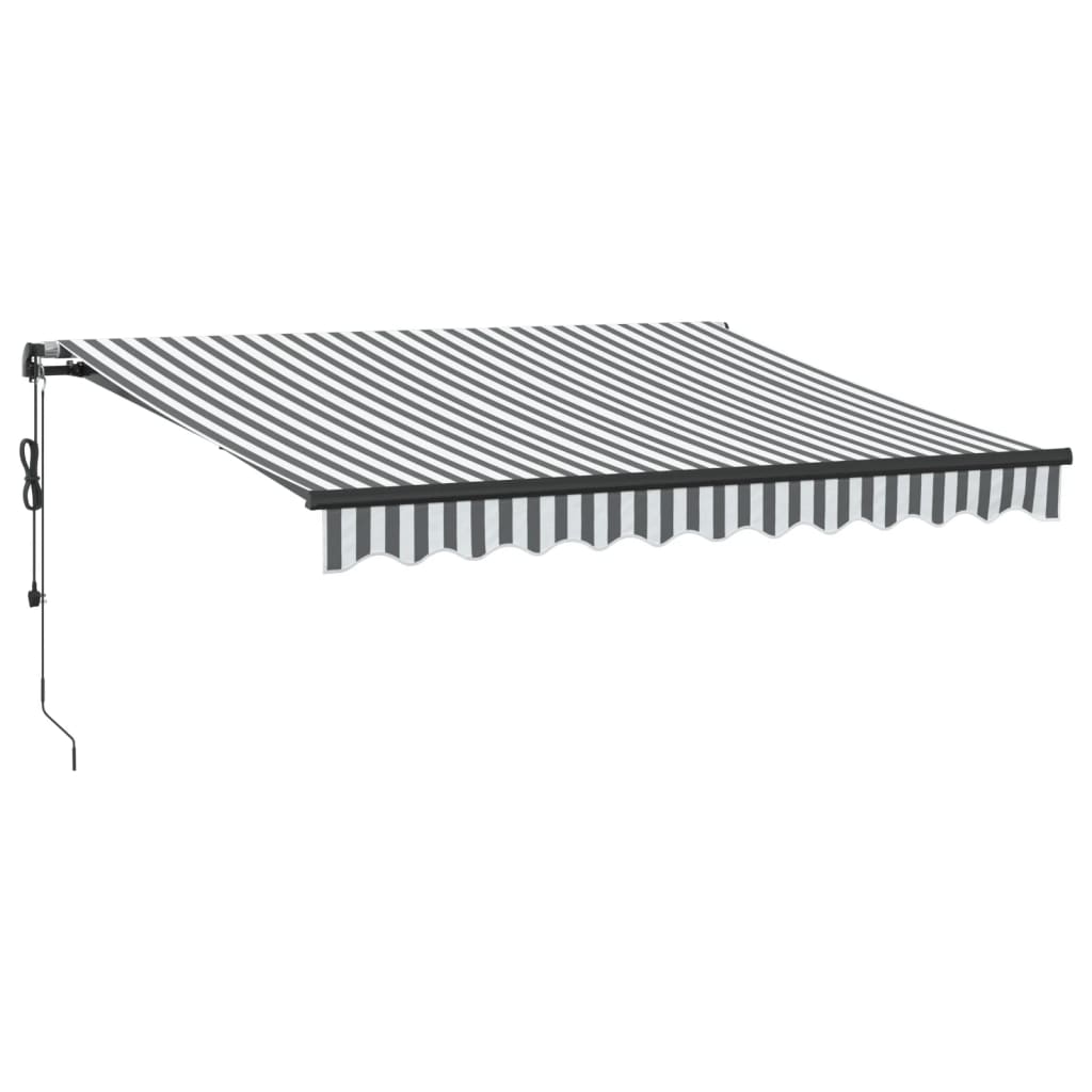 Tenda Sole Retrattile Automatica Antracite e Bianco 300x250 cm