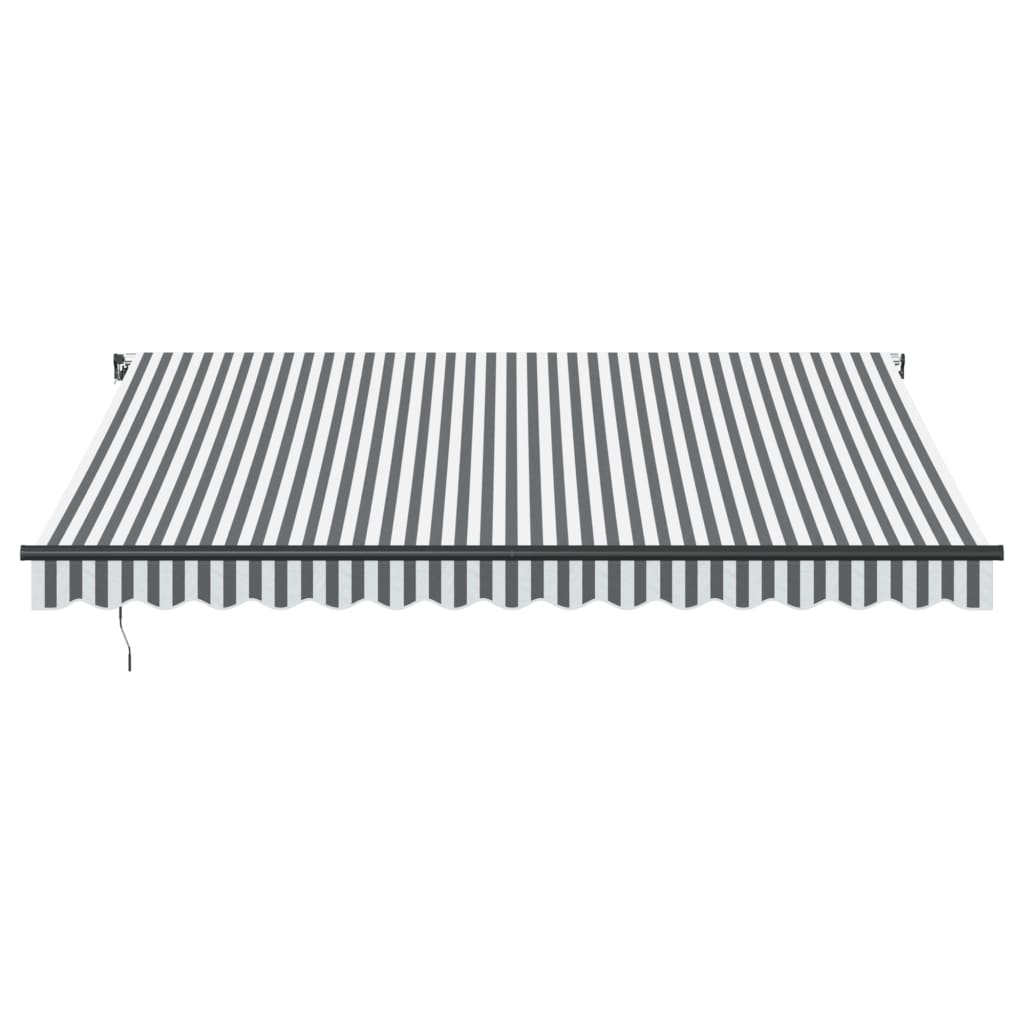 Tenda da Sole Retrattile Manuale Antracite e Bianco 400x300 cm